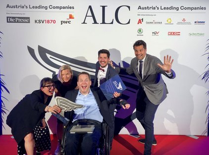 Leadershipteam feiert Austrian Leading Companies Award für myAbility