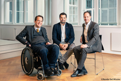Portrait of Michael Aumann, Gregor Demblin and Wolfgang Kowatsch.