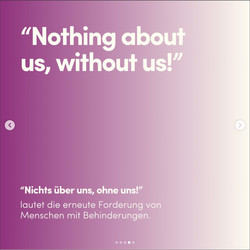 Nothing about us, without us!" - "Nichts über uns, ohne uns" lautet die erneute Forderung von Menschen mit Behinderungen