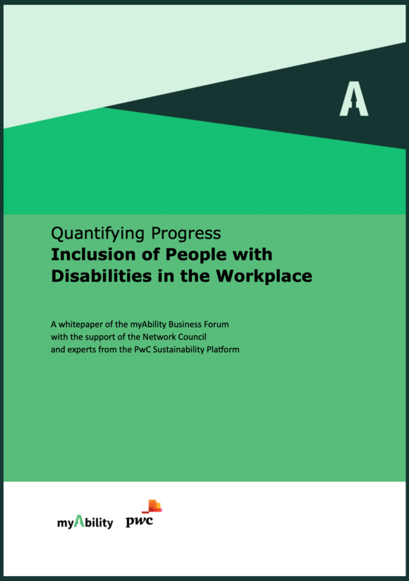 Cover Page Whitepaper: Quantifying Progress Inclusion of People with Disabilities in the WorkplaceLogos: myAbility and PwC