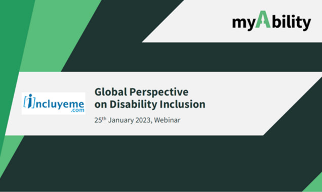 Titelseite der Präsentation von myAbility zum Webinar Global Perspectives on Disability Inclusion