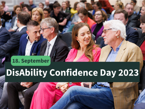 Disability Confidence Day am 18. September 2023: Foto Publikum unter anderem Barbara Lampl und Charly Kleissner